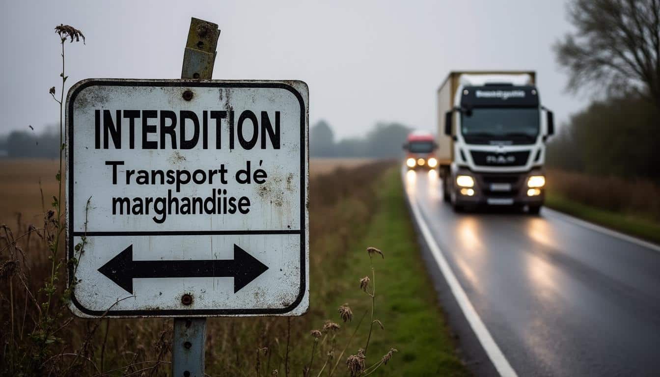 Panneau d’interdiction de transport de marchandise : rôle et réglementation