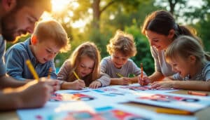 Coloriages du camion de pompier : apprendre et s’amuser en famille