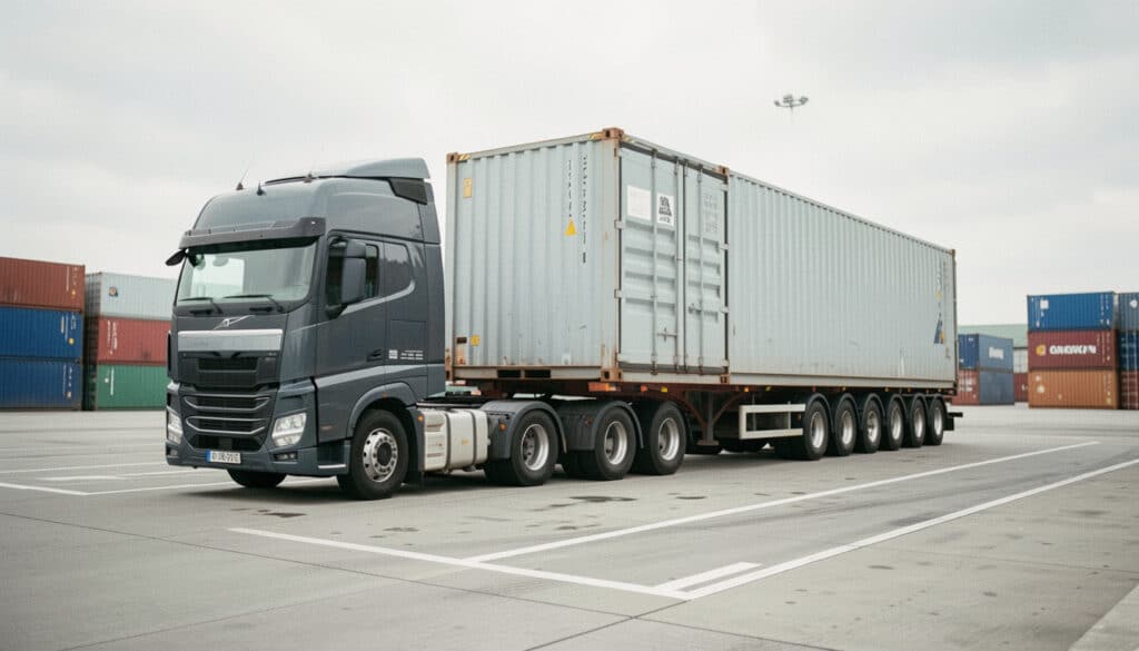 Camion porte-conteneur : dimensions, poids et choix